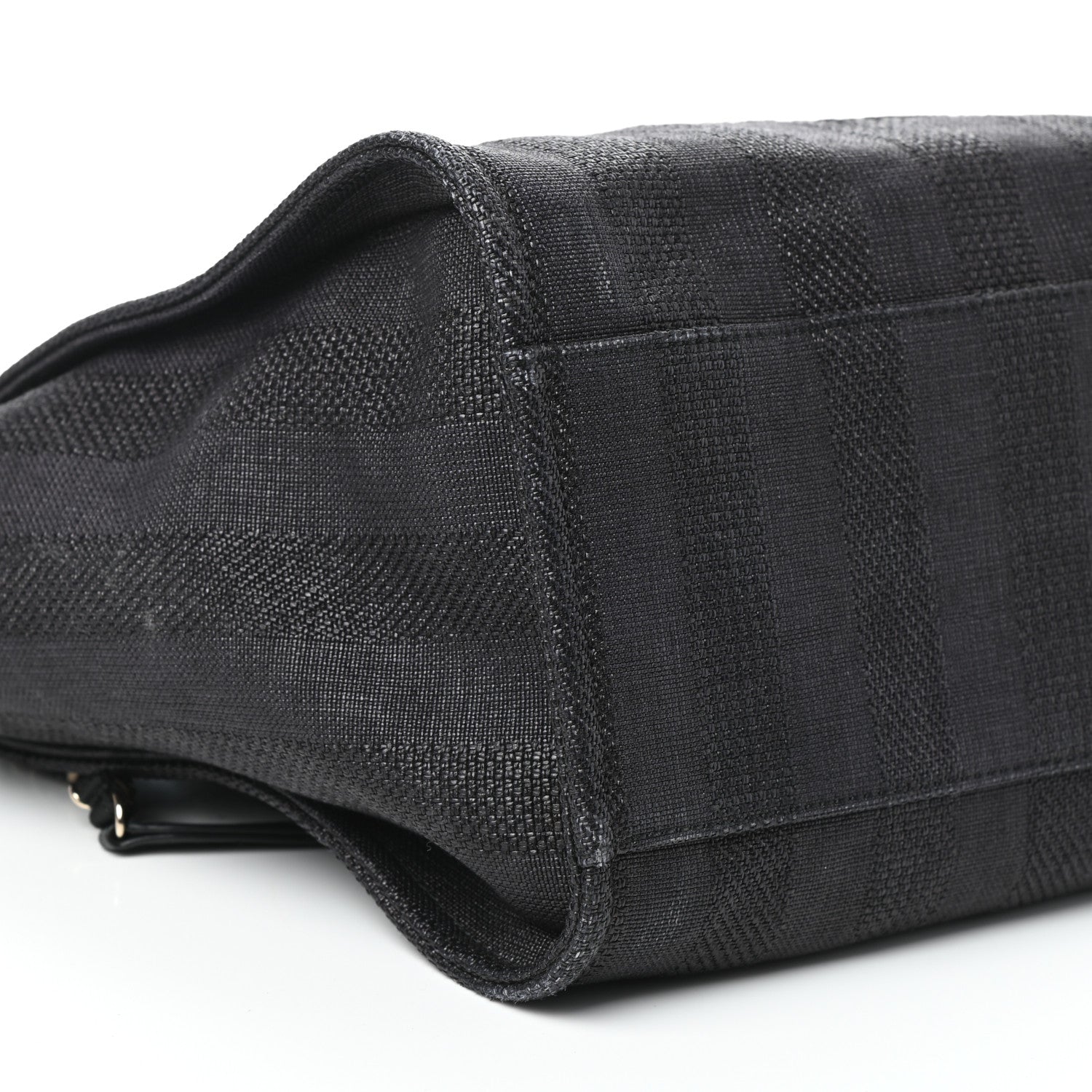 Chanel Mixed Fibers Calfskin Striped Medium Deauville Tote Black 9 of 10
