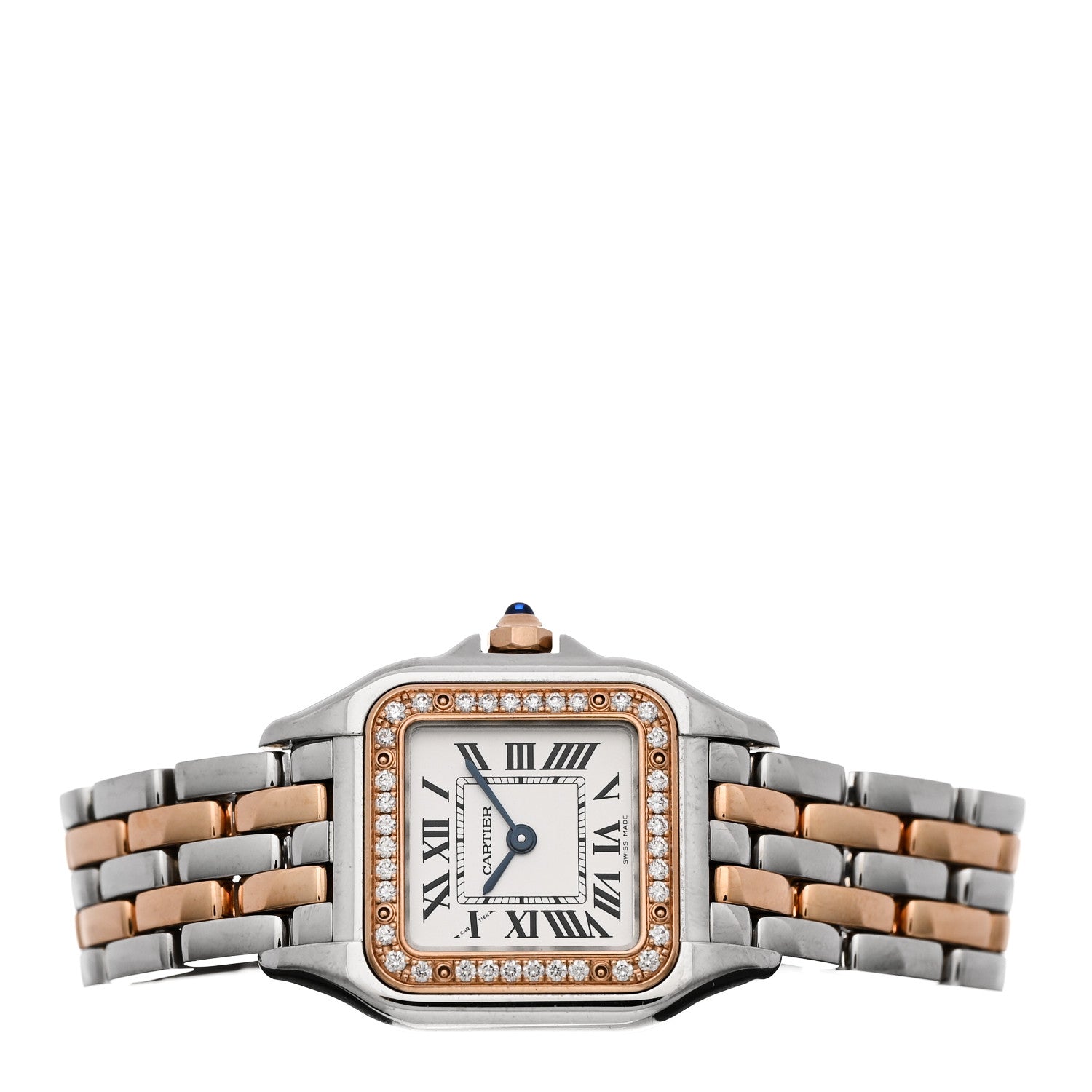 Cartier Stainless Steel 18K Pink Gold Diamond 22mm Panthere Quartz