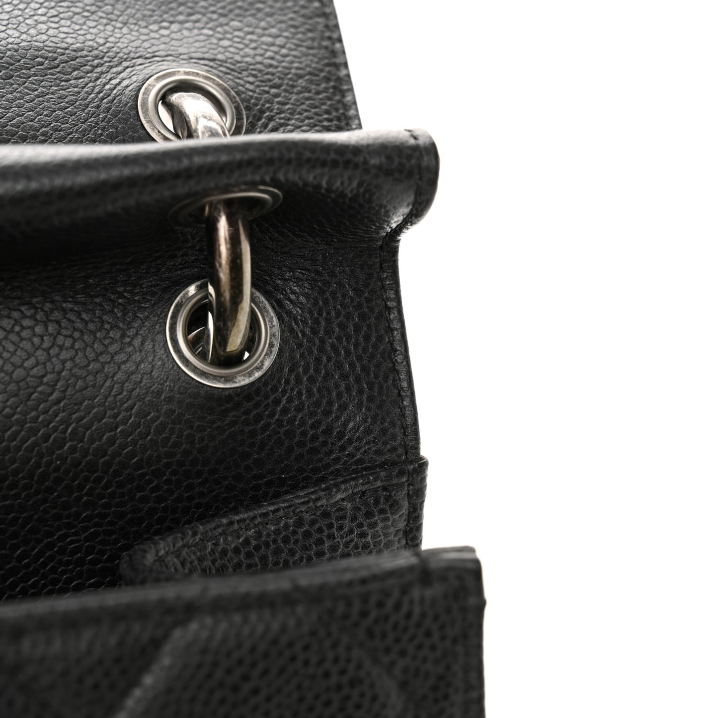 Caviar Quilted Large Retro Class Flap Black