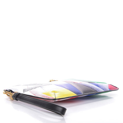 Versace Vitello Logo Print Pochette Black Multicolor 4 of 7
