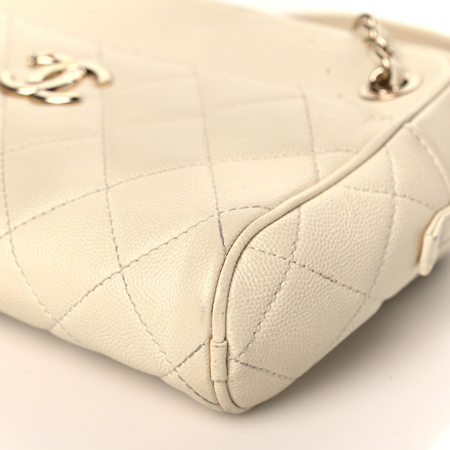 Chanel Caviar Quilted Small In & Out Camera Case White 9 of 10