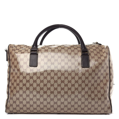 Gucci Crystal Monogram Large Carry On Duffle Bag Dark Brown 1 of 10