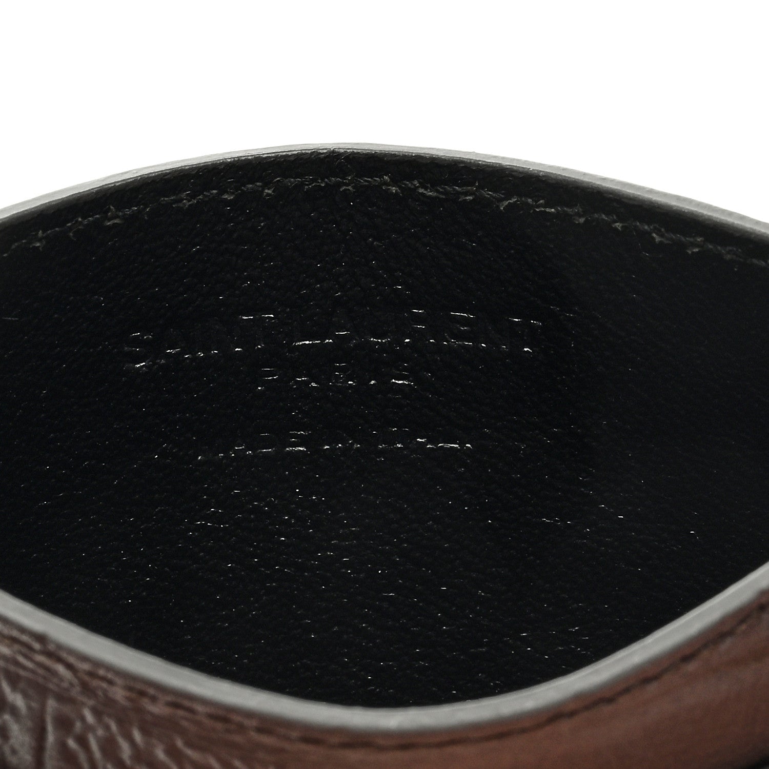 Saint Laurent Calfskin Crocodile Embossed Cassandra Credit Card Case 6 of 6
