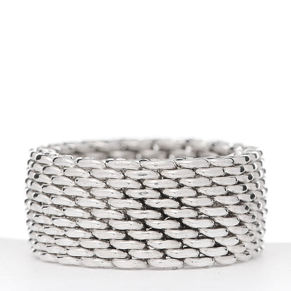 Tiffany Sterling Silver Somerset Mesh Ring 58 8.5 3 of 4