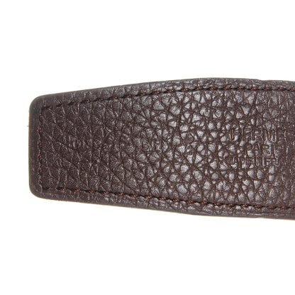 Hermes Taurillon Clemence Box Reversible Constance 32mm Brushed Silver H Belt 95 Ebene Noir 6 of 7