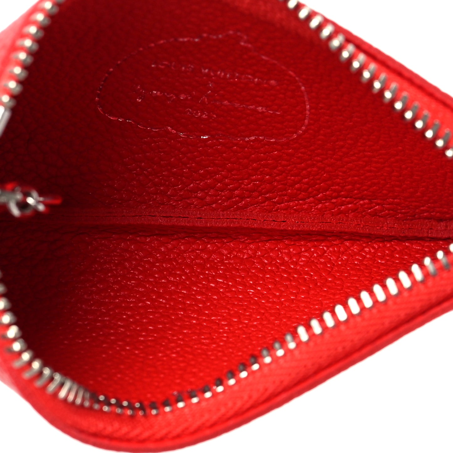 LV X YK Empreinte Infinity Dots Key Pouch Red White