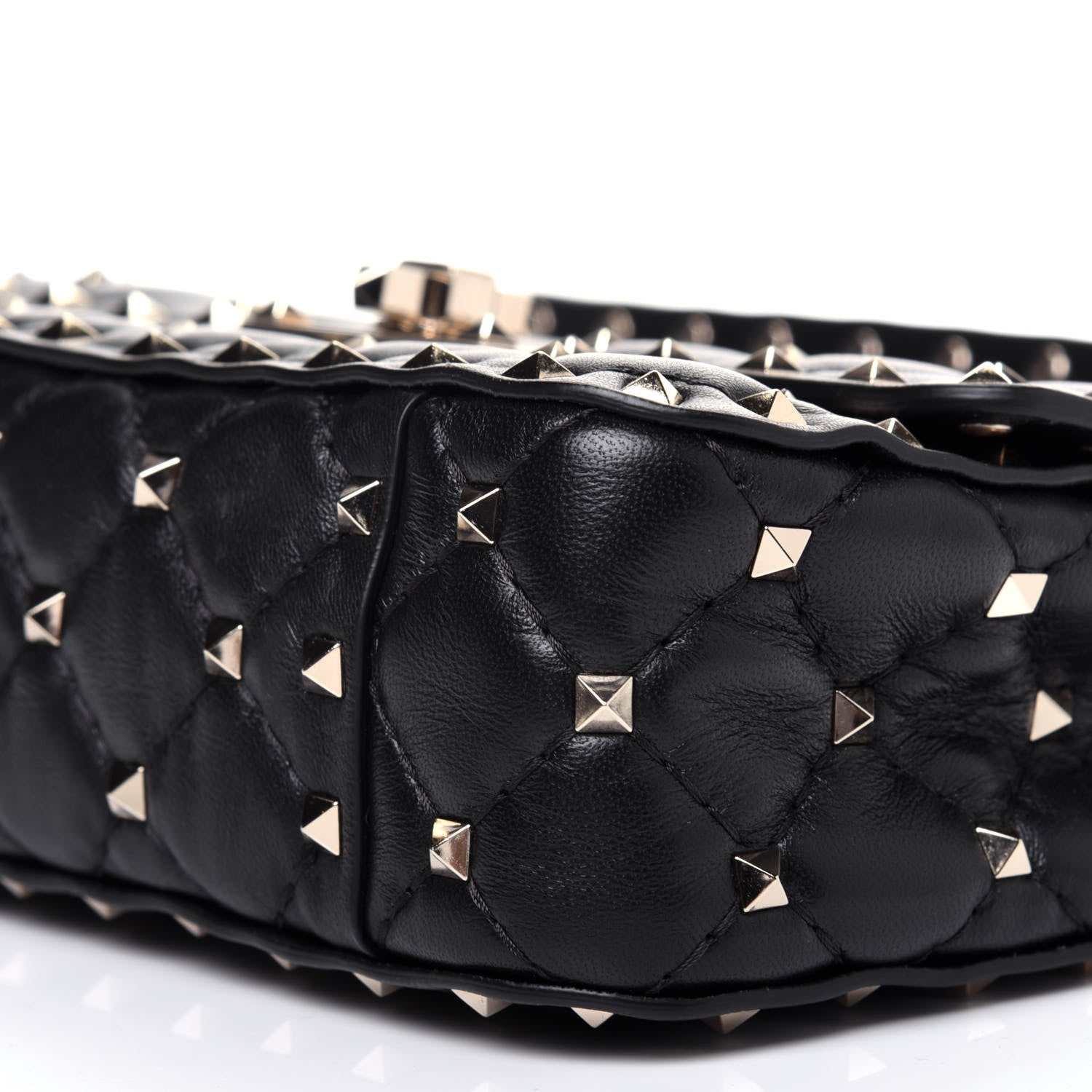 Valentino Garavani Lambskin Small Rockstud Spike Shoulder Bag Black 9 of 10