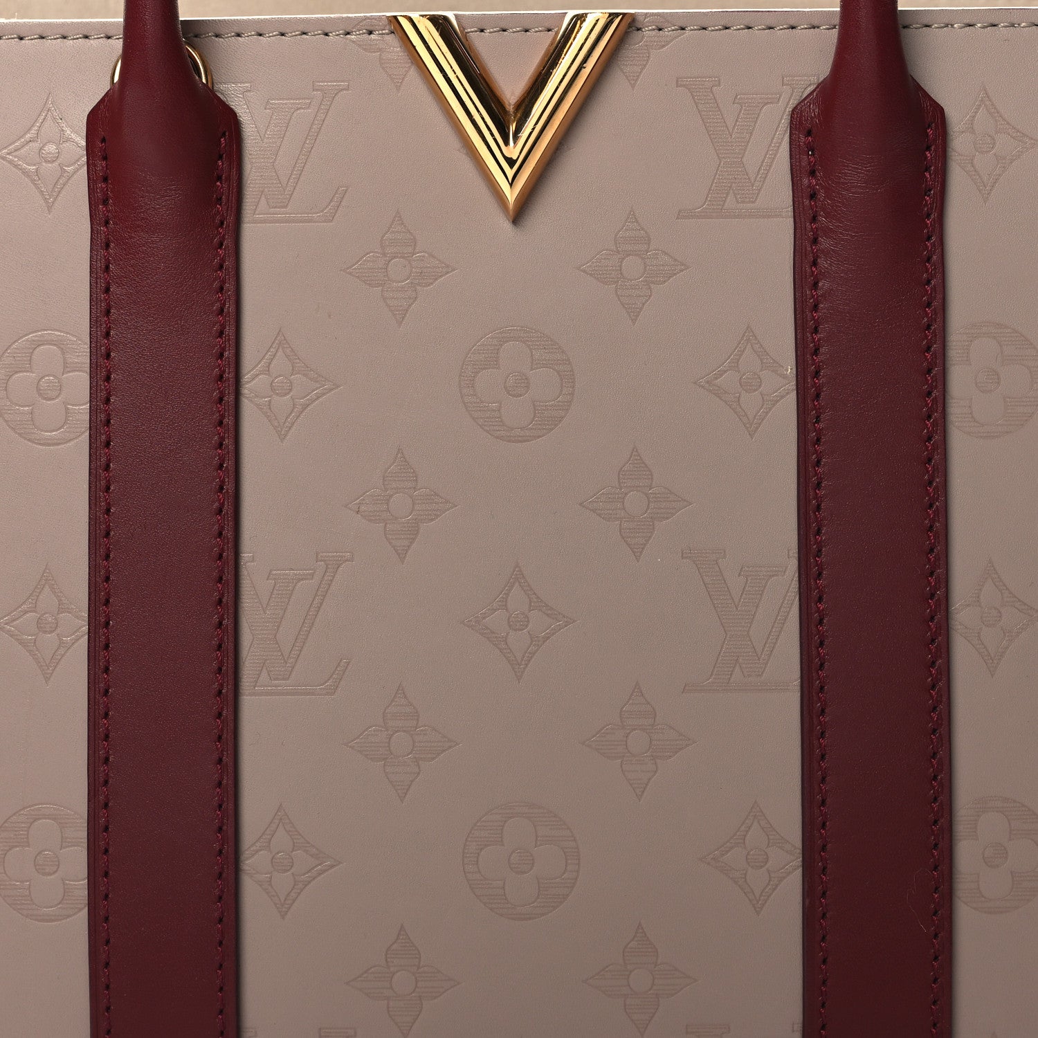 Louis Vuitton Monogram Cuir Plume Very Tote MM Mastic Raisin 7 of 10