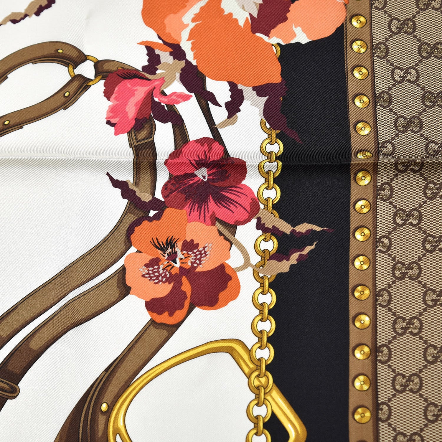 Gucci Silk Twill GG Monogram New Panshie Square Scarf Black Dark Purple 4 of 6