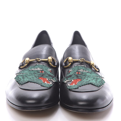 Gucci Lambskin Wolf Embroidered Mens Brixton Horsebit Loafers 8.5 Black 2 of 12