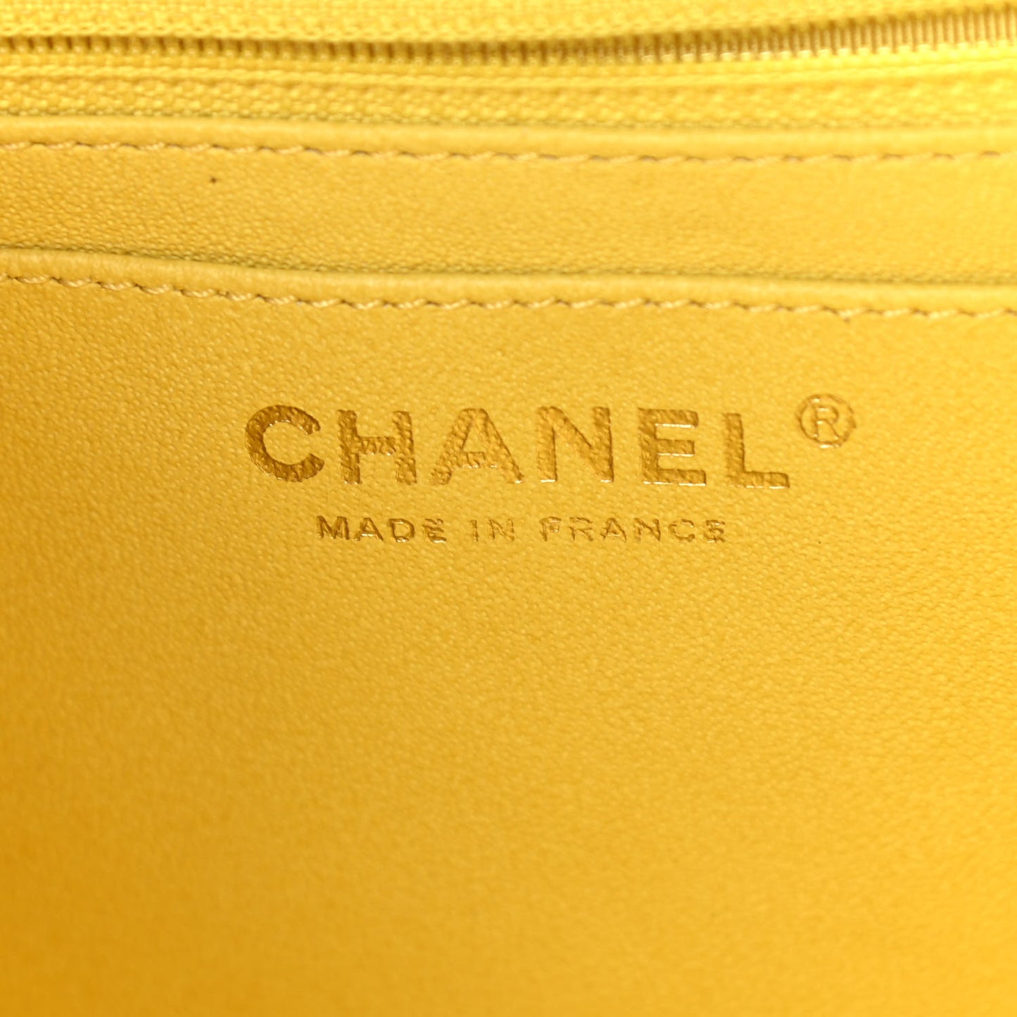 Lambskin Quilted Jumbo Single Flap Yellow