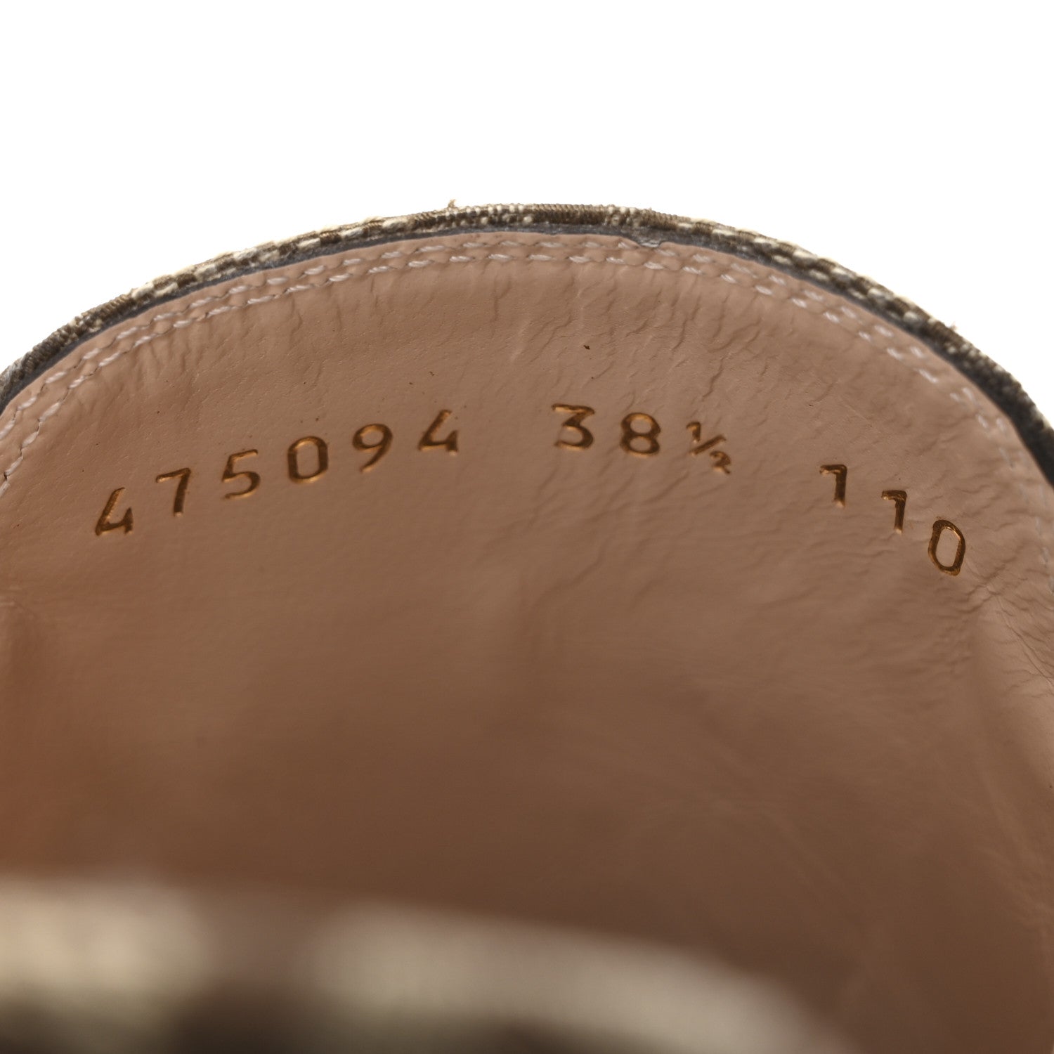 Gucci Monogram Jumbo GG Malaga Kid Womens Princetown Slippers 38.5 Camel Ebony New Acero Beige 9 of 10