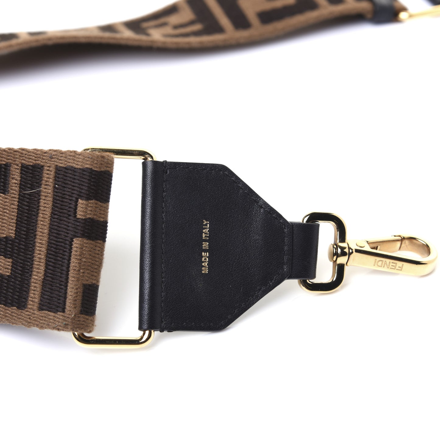 Ribbon Vitello Seta FF 1974 Adjustable Strap You Fango Marrone Black