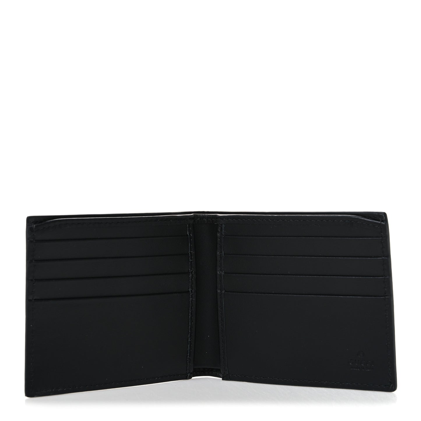 Piuma Calfskin Jumbo GG Embossed Wallet Dark Grey Black