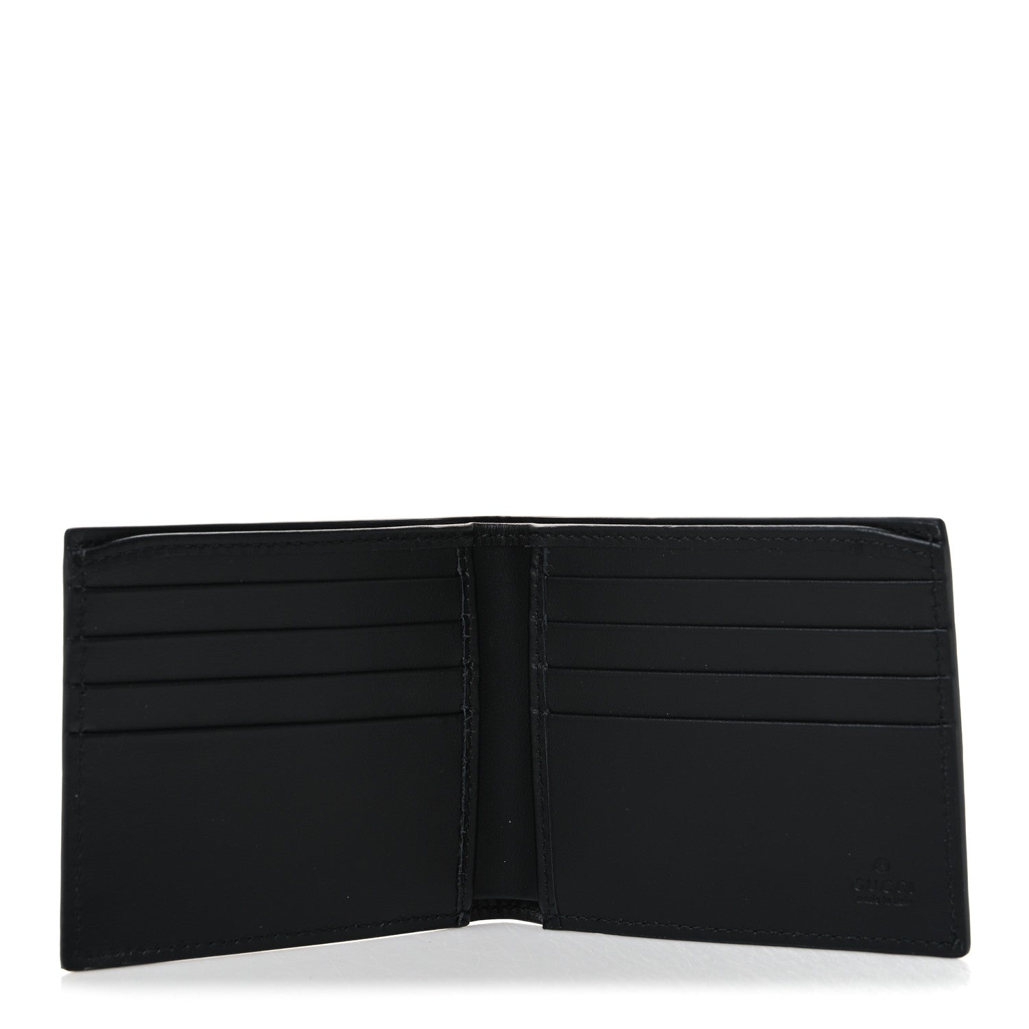 Gucci Piuma Calfskin Jumbo GG Embossed Wallet Dark Grey Black 5 of 7
