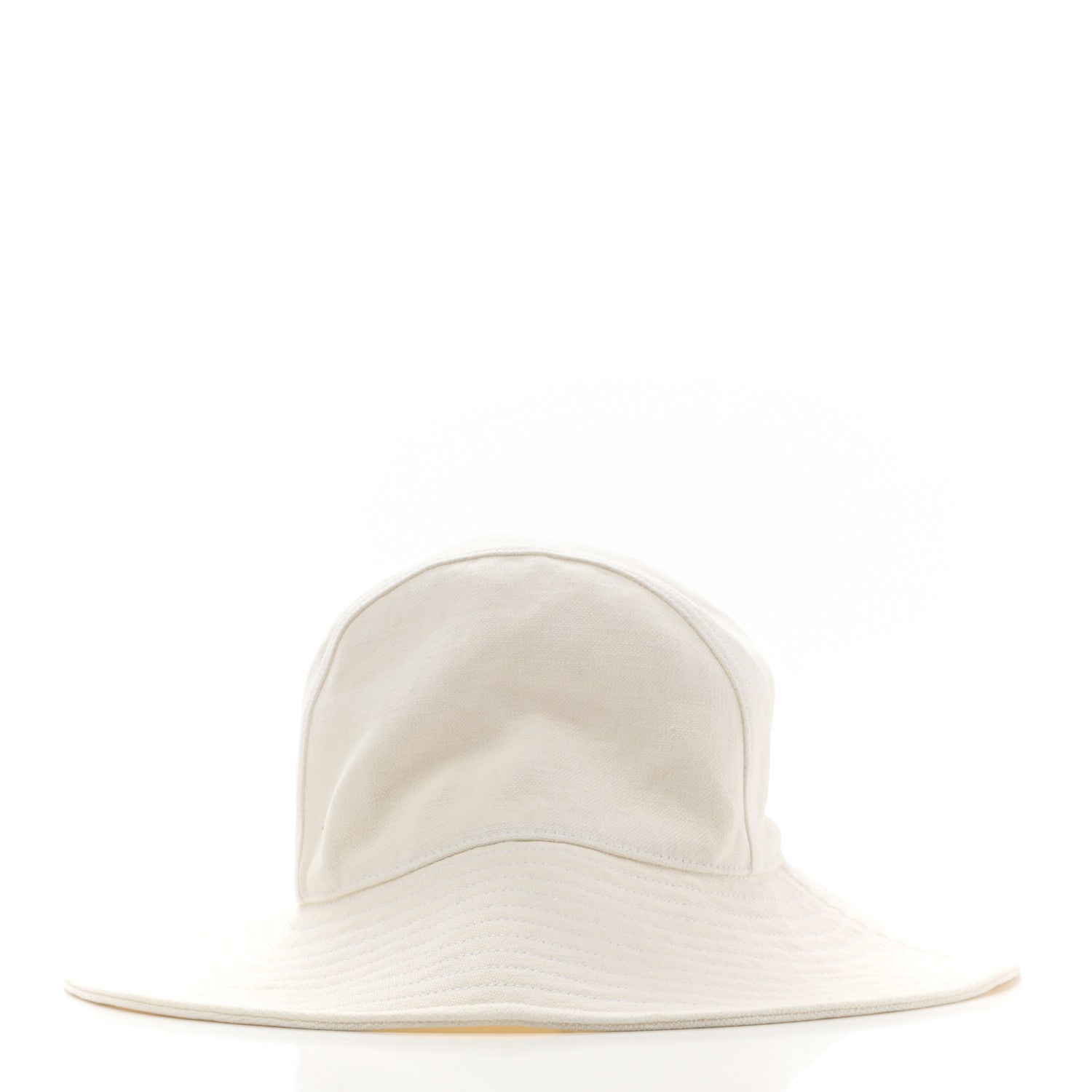 Hermes Stonewashed Linen Colette Hat 57 Warm White 4 of 8