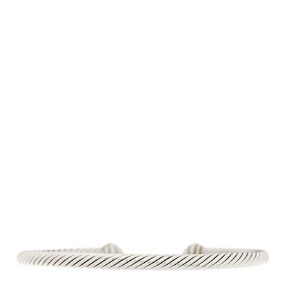 David Yurman Sterling Silver 18K Yellow Gold 4mm Cable Classics Bracelet 2 of 3