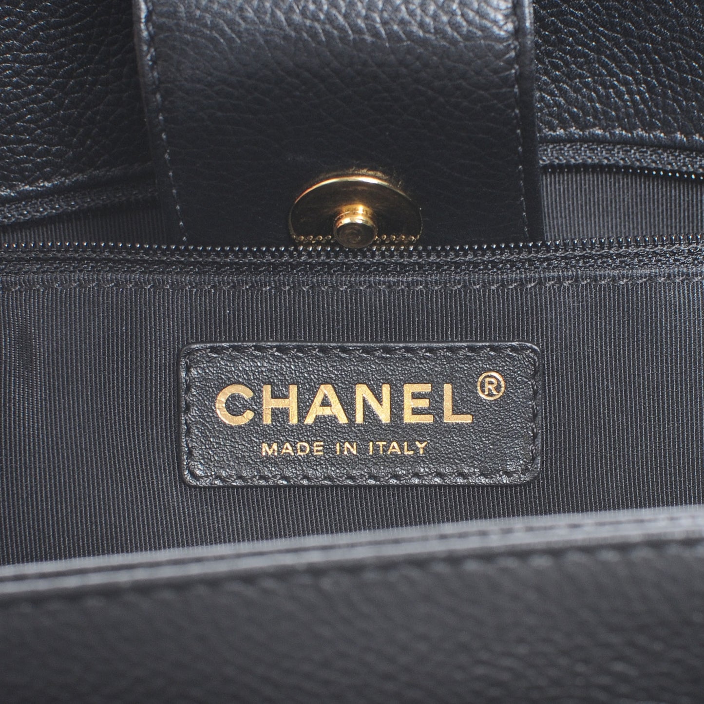 Calfskin Cerf Executive Shopper Tote Black