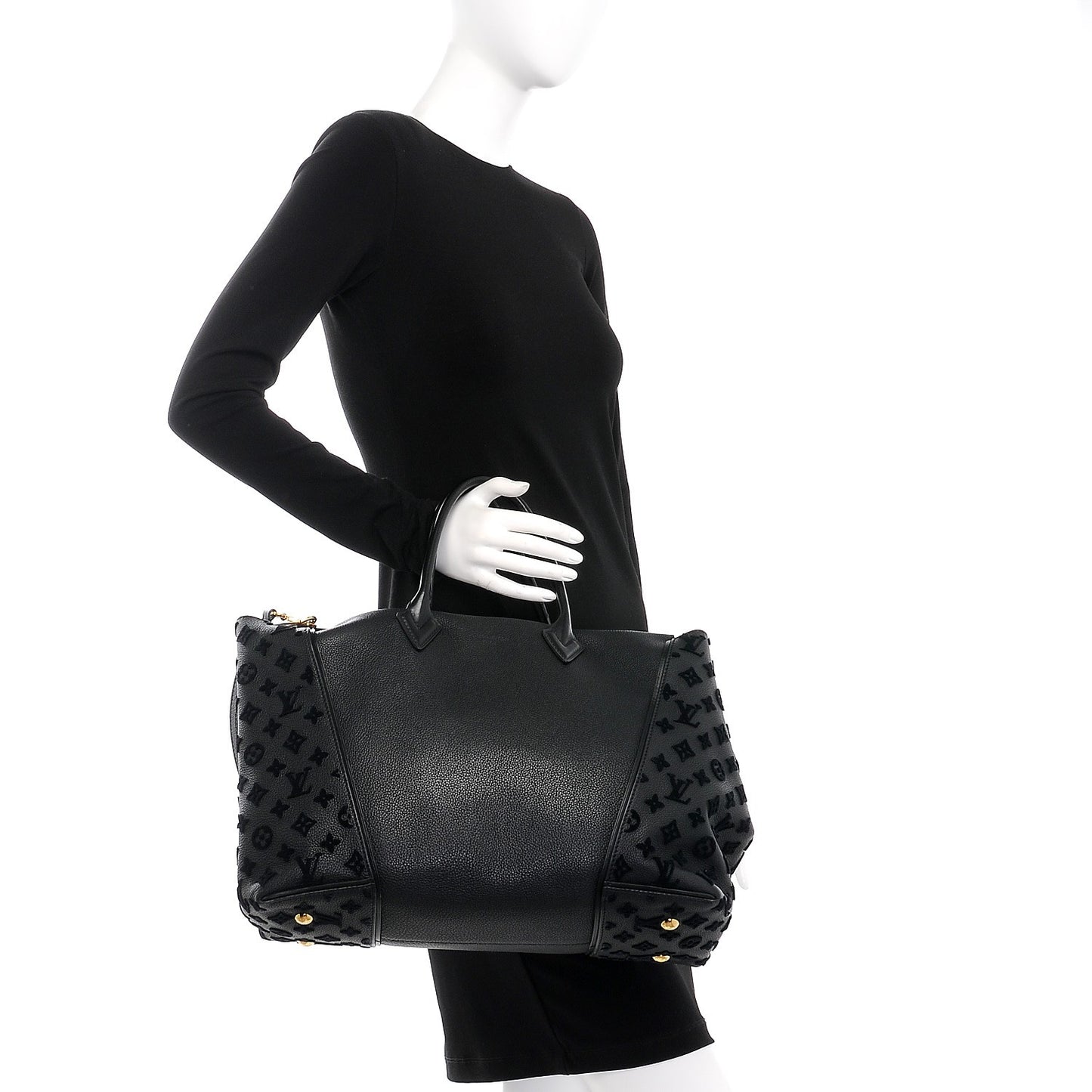 Cuir Orfevre Veau Cachemire Tote W GM Black
