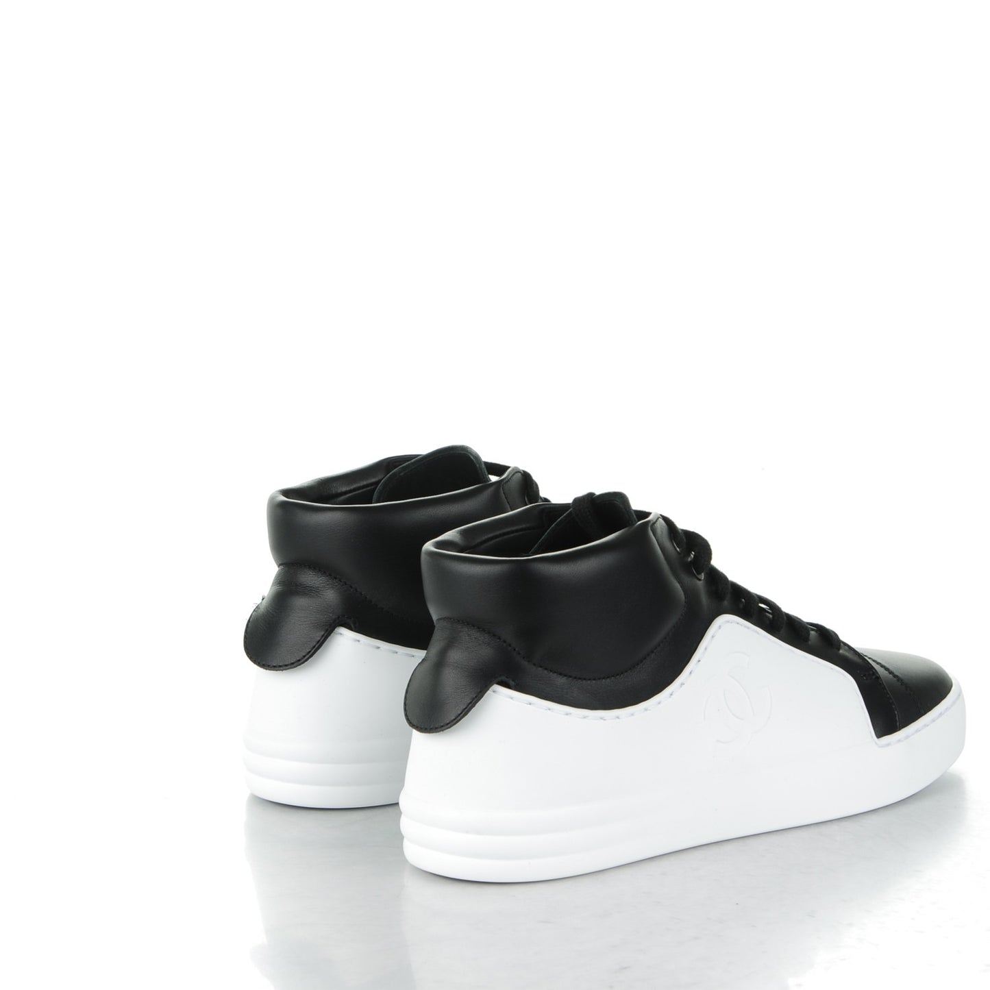 Calfskin CC Sneakers 38 Black White