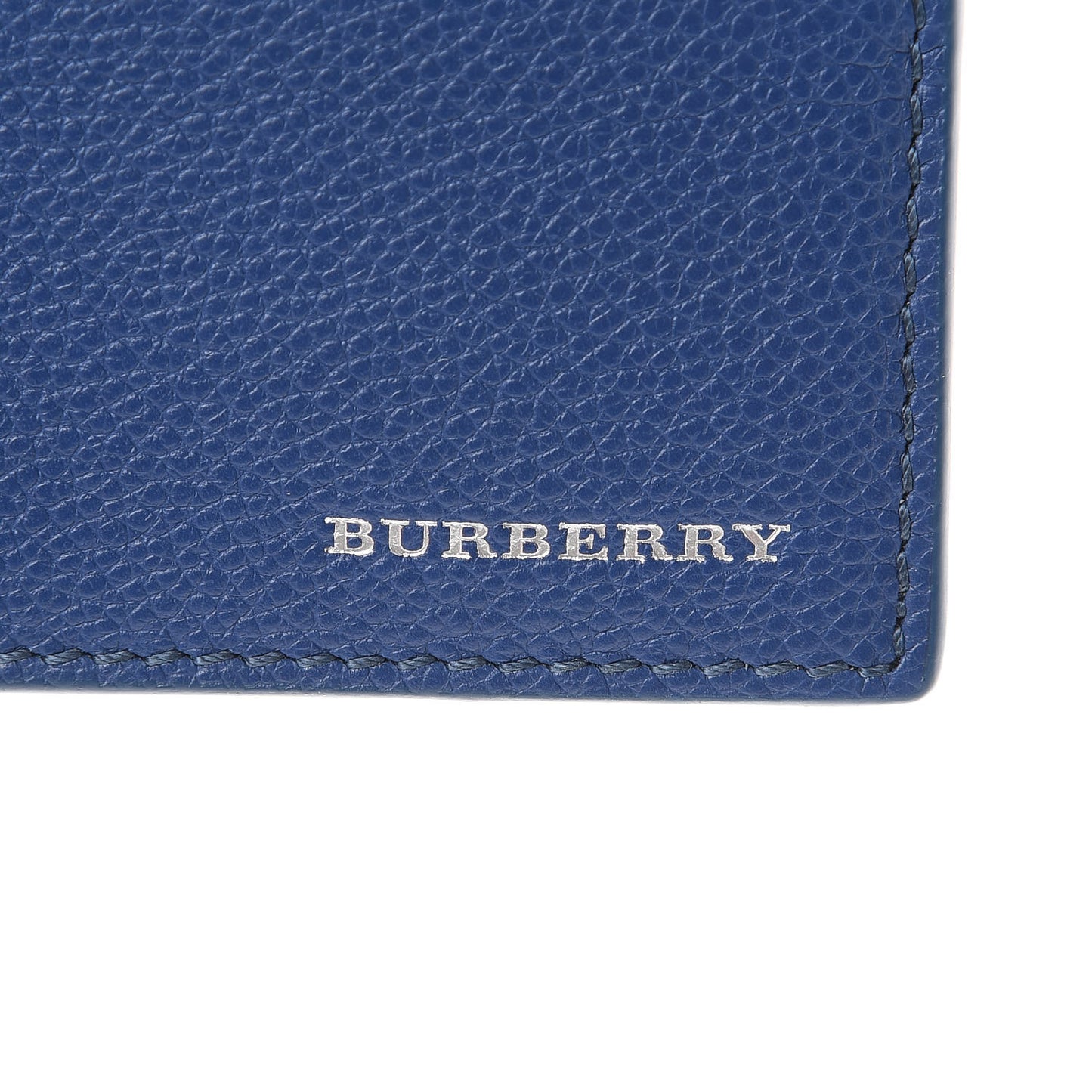 Grainy Calfskin Card Case Blue