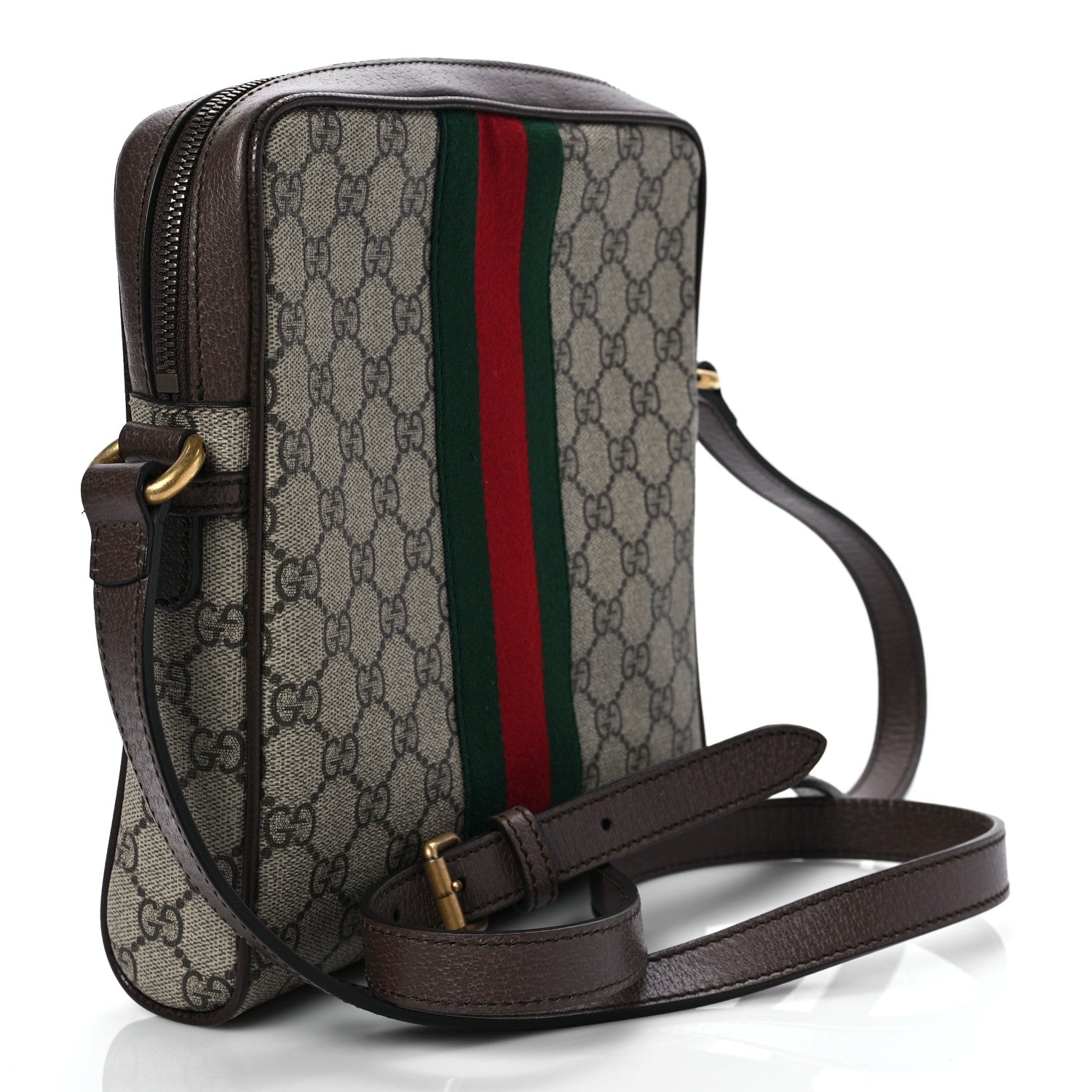 Gucci GG Supreme Monogram Web Small Ophidia Messenger Bag Brown 3 of 9