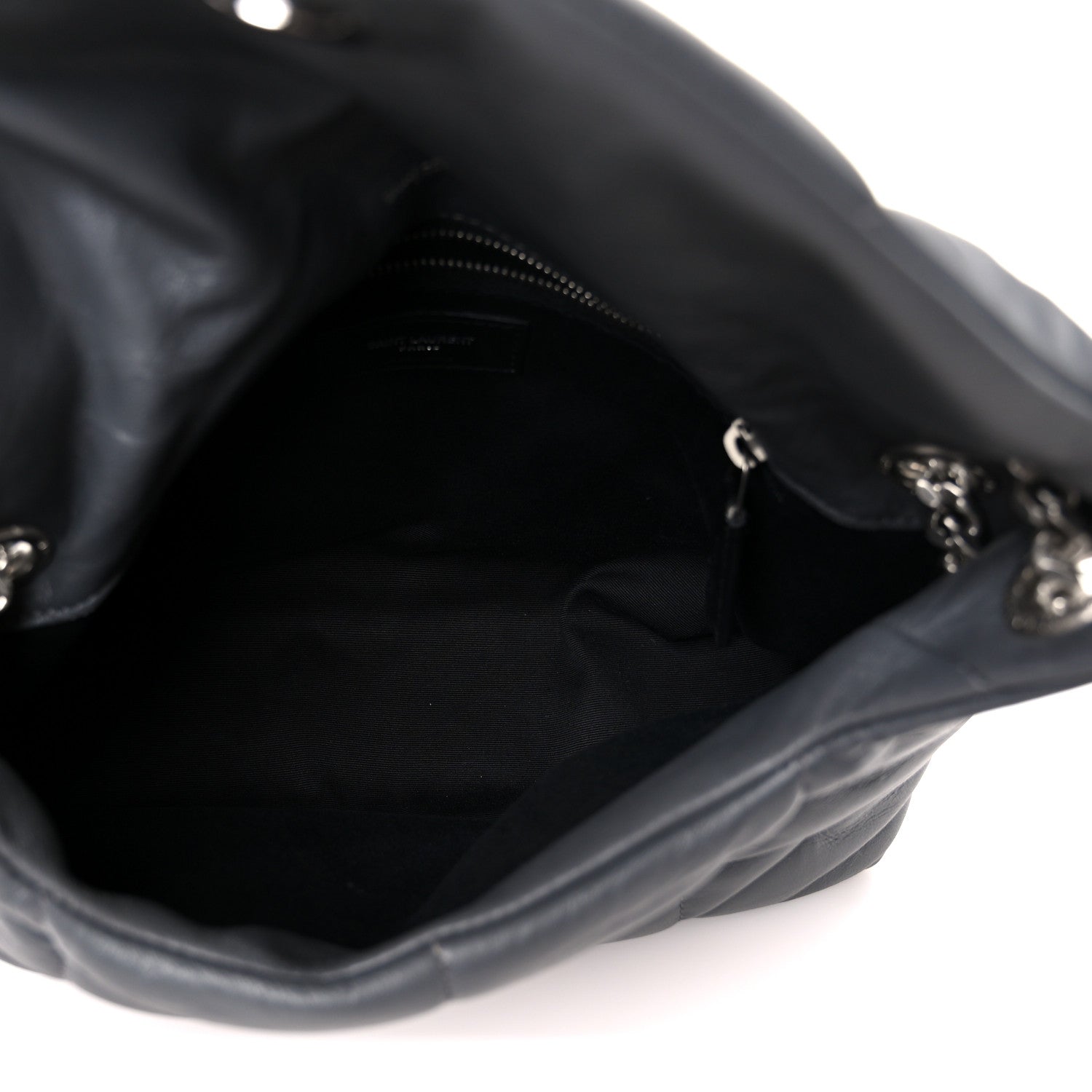 Saint Laurent Lambskin Quilted Small Loulou Puffer Monogram Chain Satchel Storm 5 of 11