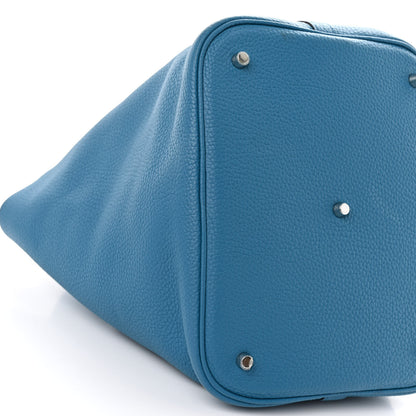 Hermes Taurillon Clemence Picotin Lock 26 GM Bleu Izmir 8 of 10