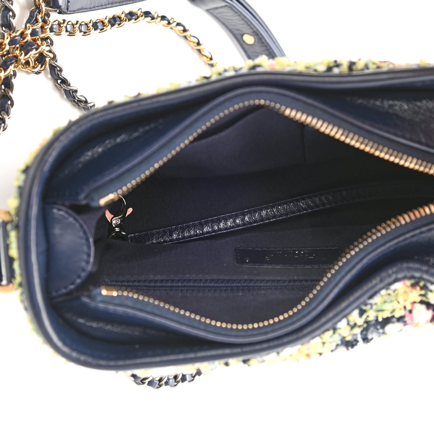 Chanel Tweed Calfskin Small Gabrielle Hobo Blue 4 of 14
