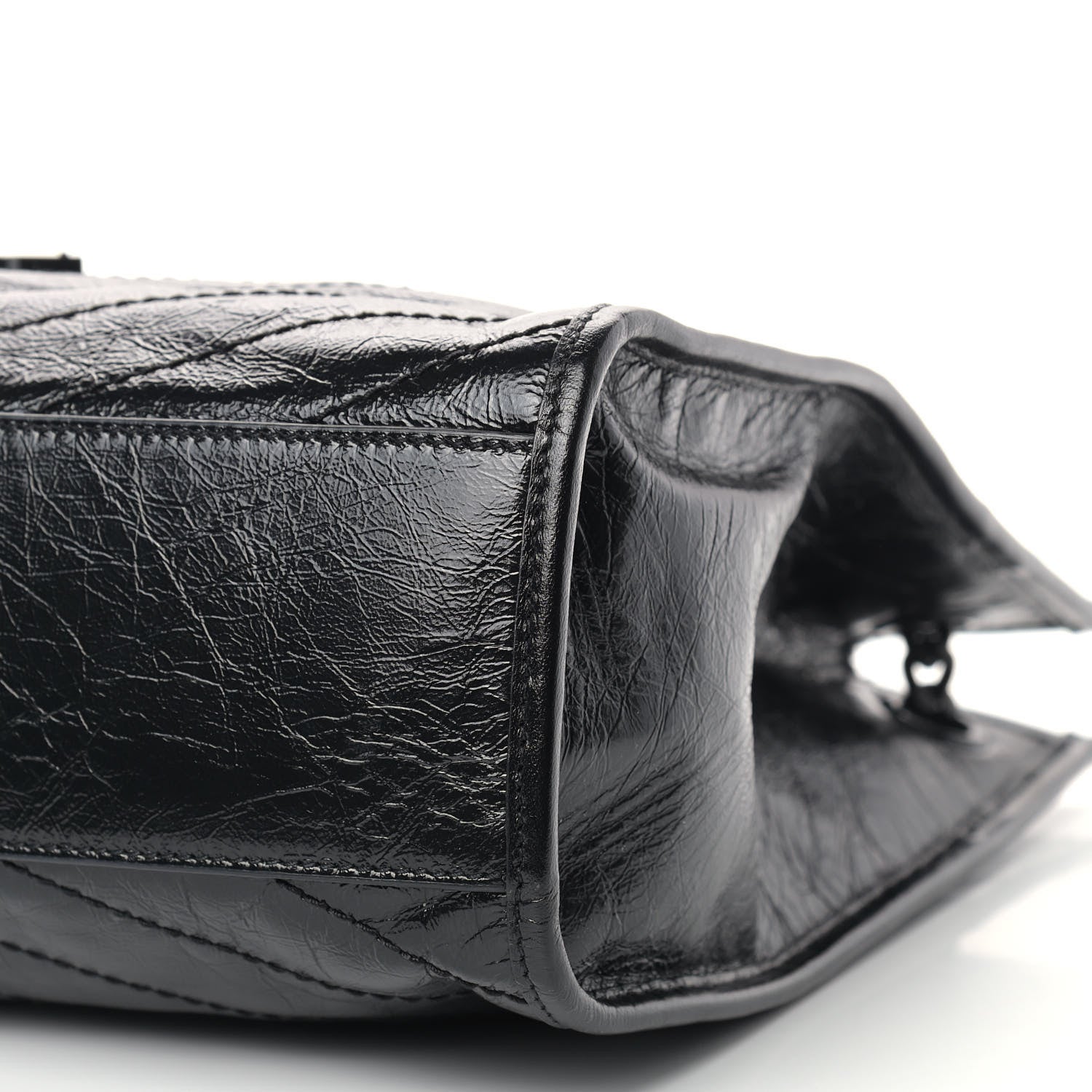 Saint Laurent Crinkled Calfskin Matelasse Monogram Medium Niki Shopper Tote Black 8 of 9