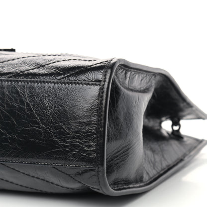 Saint Laurent Crinkled Calfskin Matelasse Monogram Medium Niki Shopper Tote Black 8 of 9