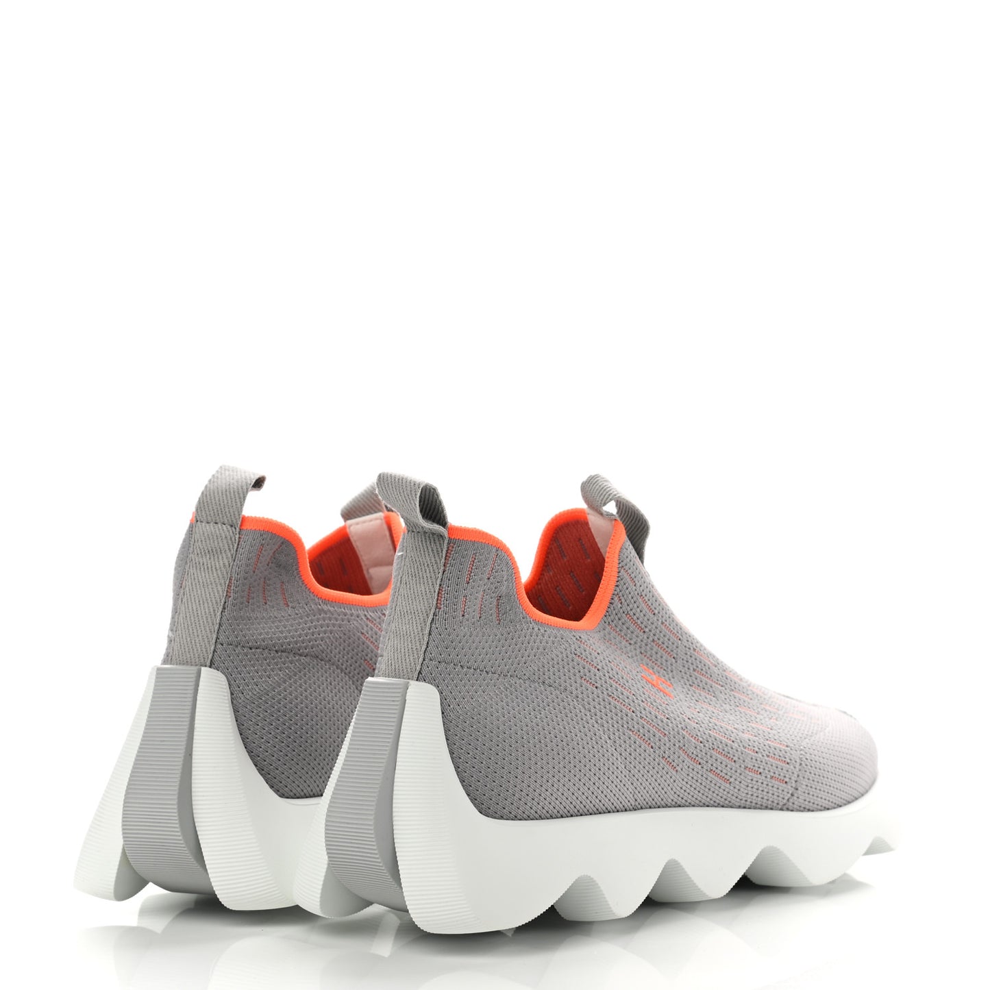 Technical Canvas Goatskin Womens Eclair Sneakers 38.5 Gris Clair