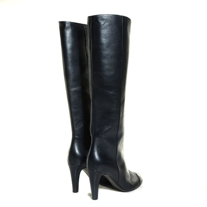 Chanel Lambskin CC Cap Toe Knee High Boots 41.5 Black 4 of 7