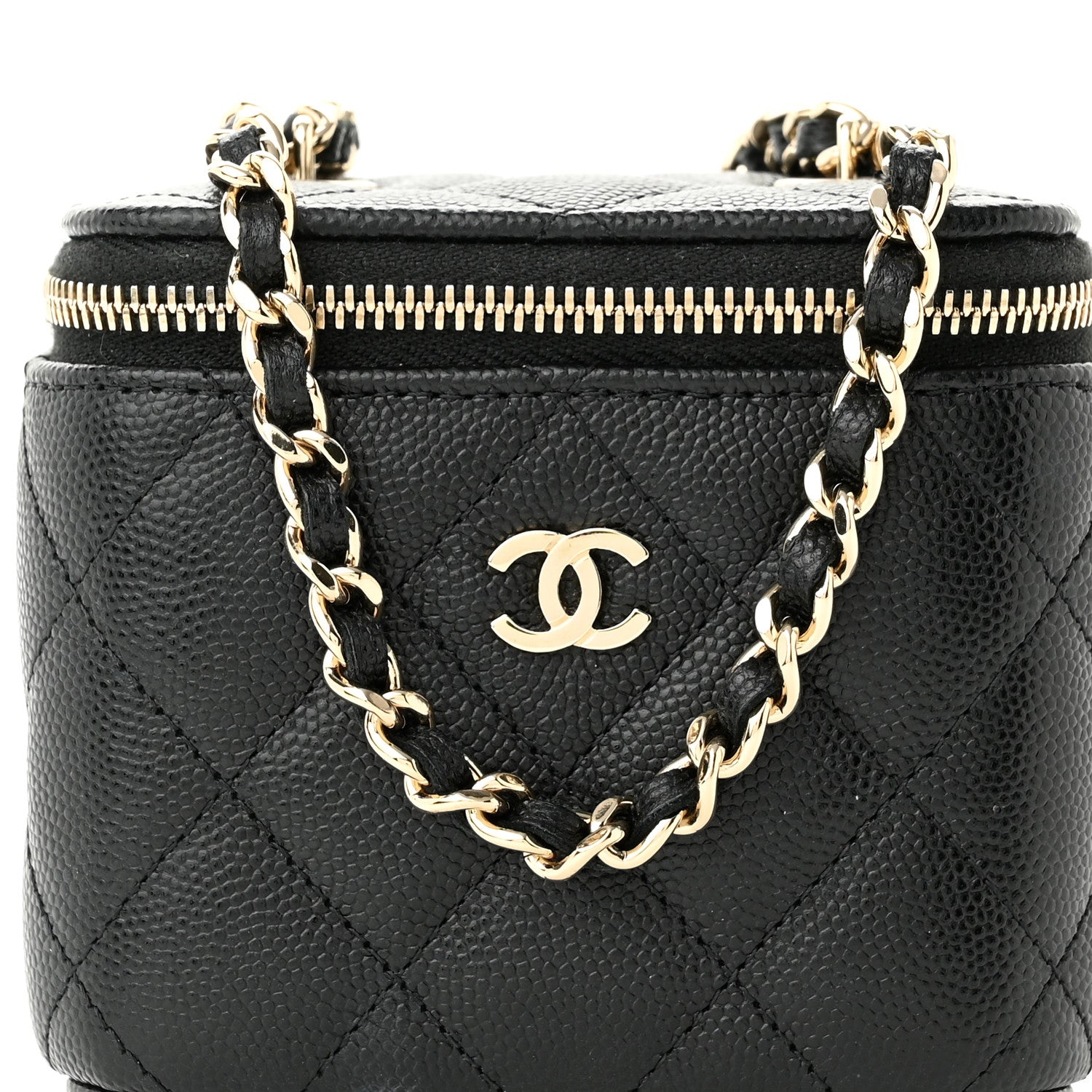 Chanel Caviar Quilted Mini Vanity Case With Chain Black 8 of 10