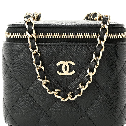 Chanel Caviar Quilted Mini Vanity Case With Chain Black 8 of 10