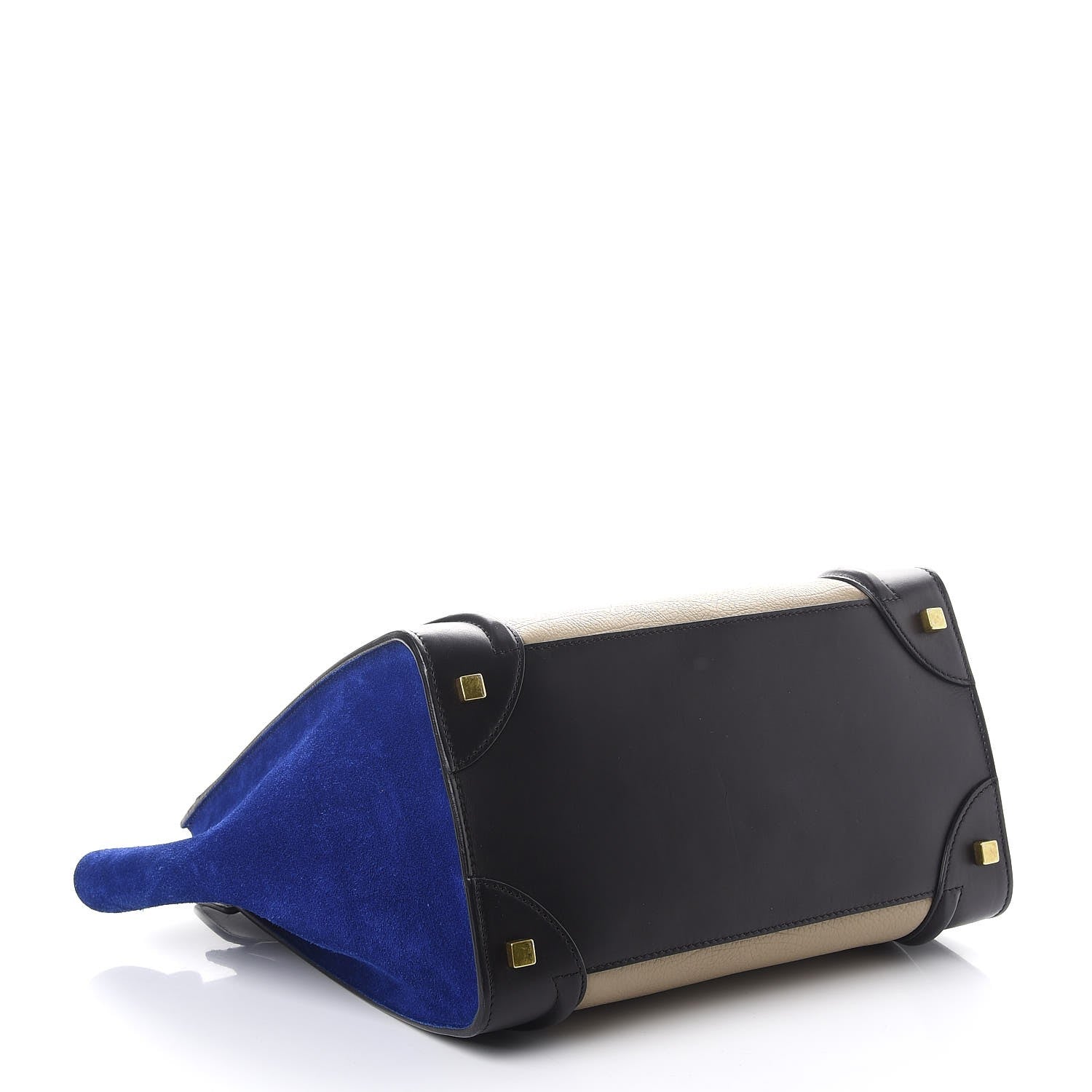 Celine Elephant Calfskin Suede Mini Tri-Color Luggage Sand 4 of 12