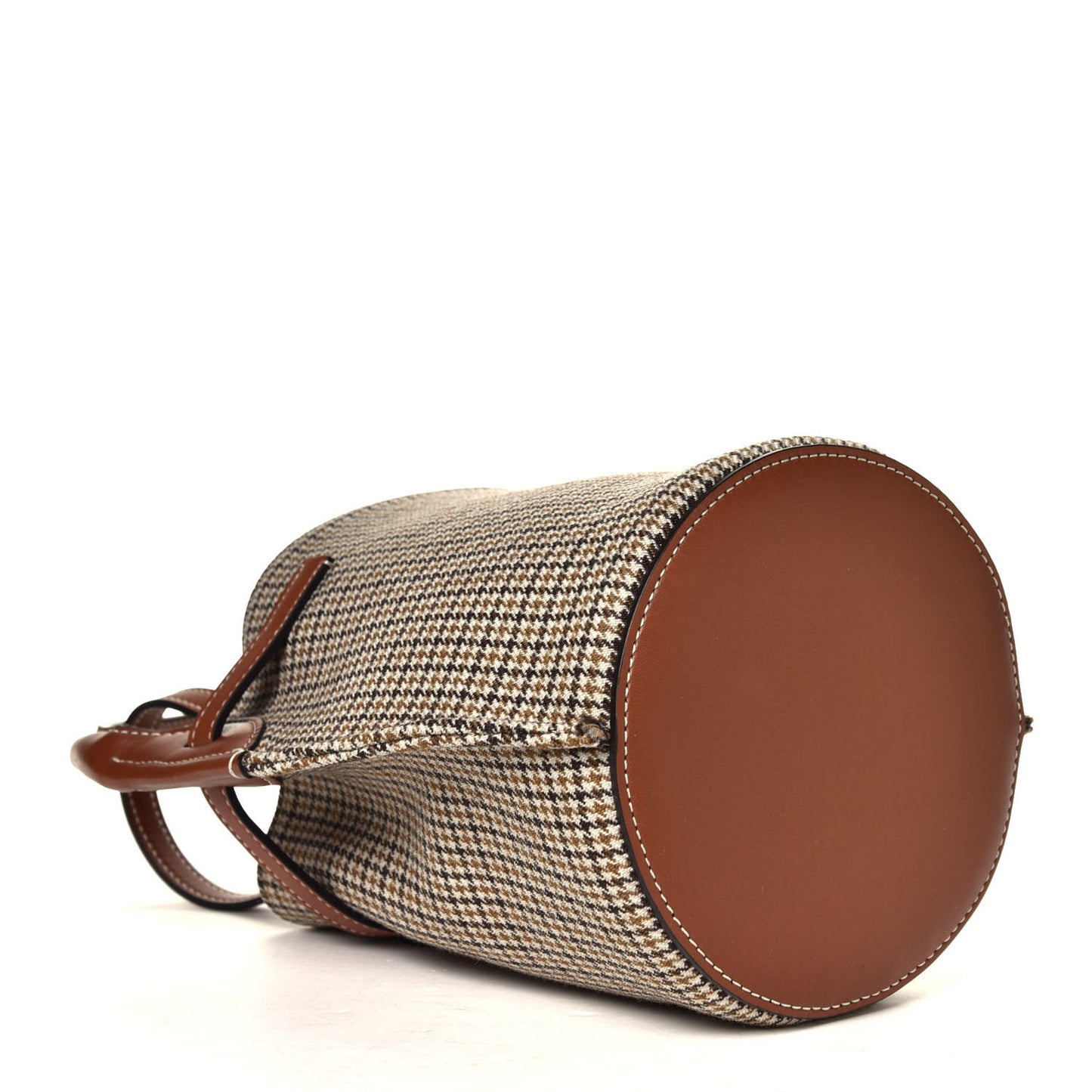 Smooth Calfskin Tweed Nano Bucket Bag Tan