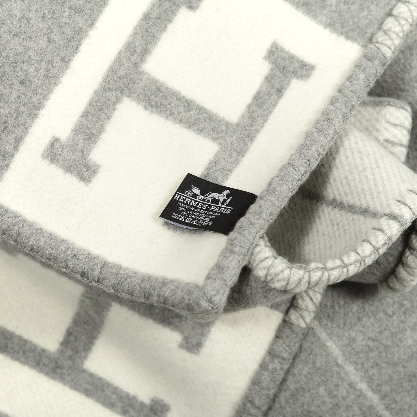Wool Cashmere Avalon III Blanket Ecru Gris Clair