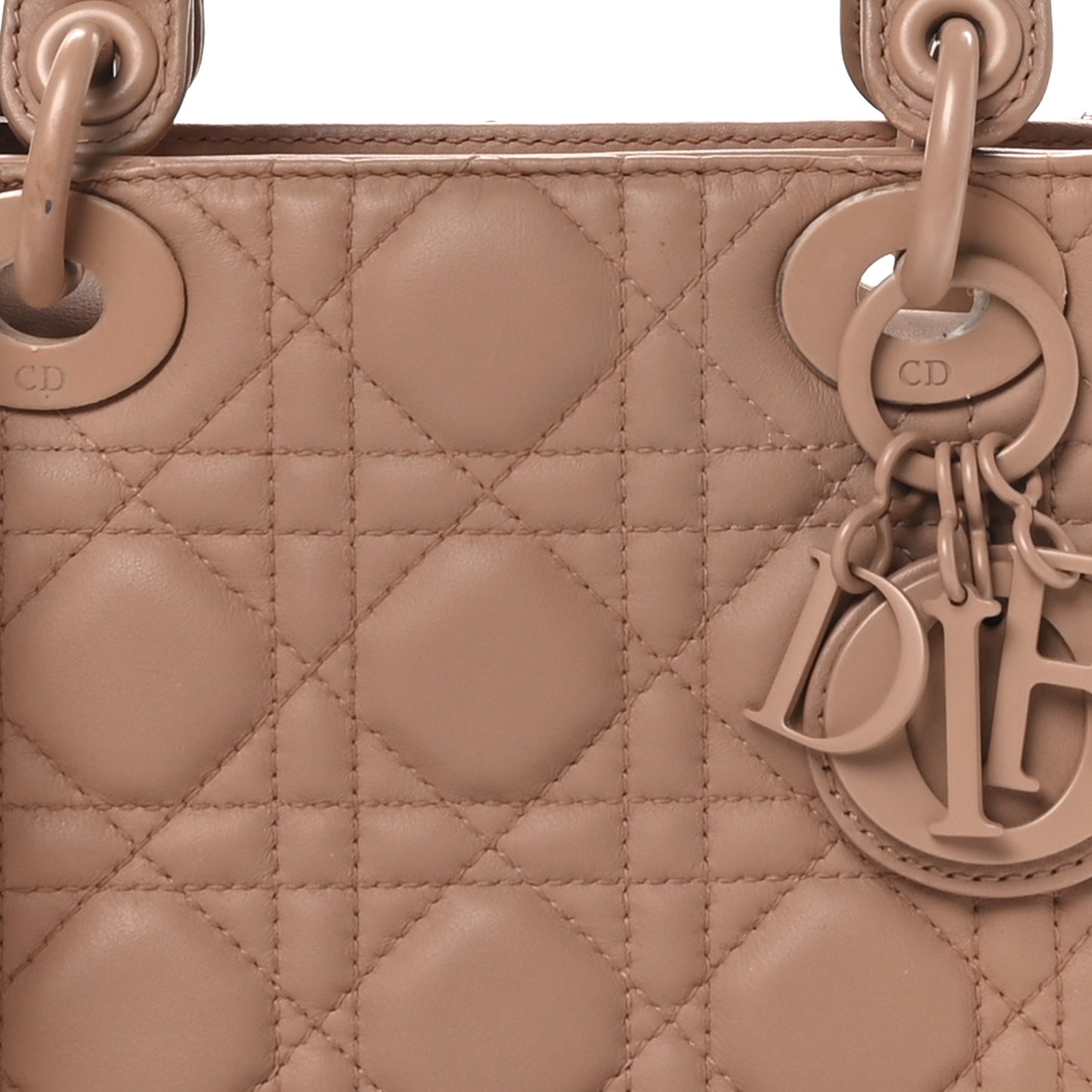 Ultra Matte Calfskin Cannage Mini Lady Dior Light Beige