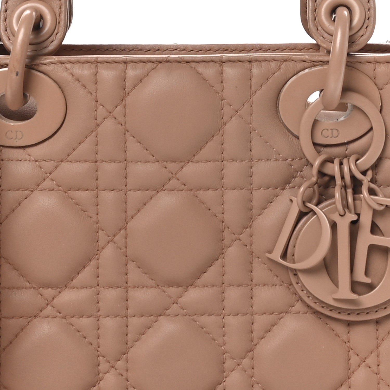 Christian Dior Ultra Matte Calfskin Cannage Mini Lady Dior Light Beige 8 of 12