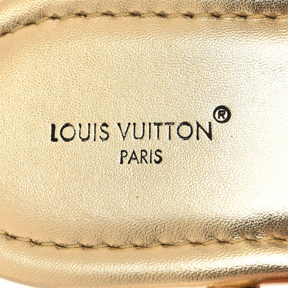Louis Vuitton Metallic Calfskin Dita Flat Sandal 39.5 Gold 8 of 8