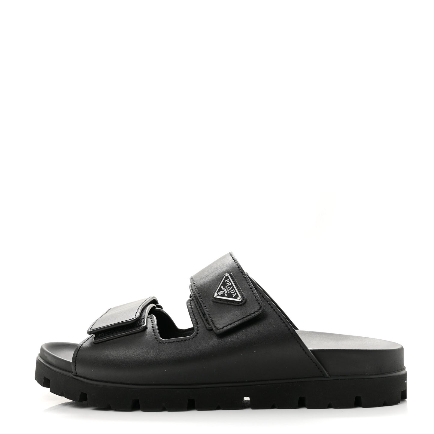 Vitello Sport Triangle Logo Mens Strap Sandals 11 Black