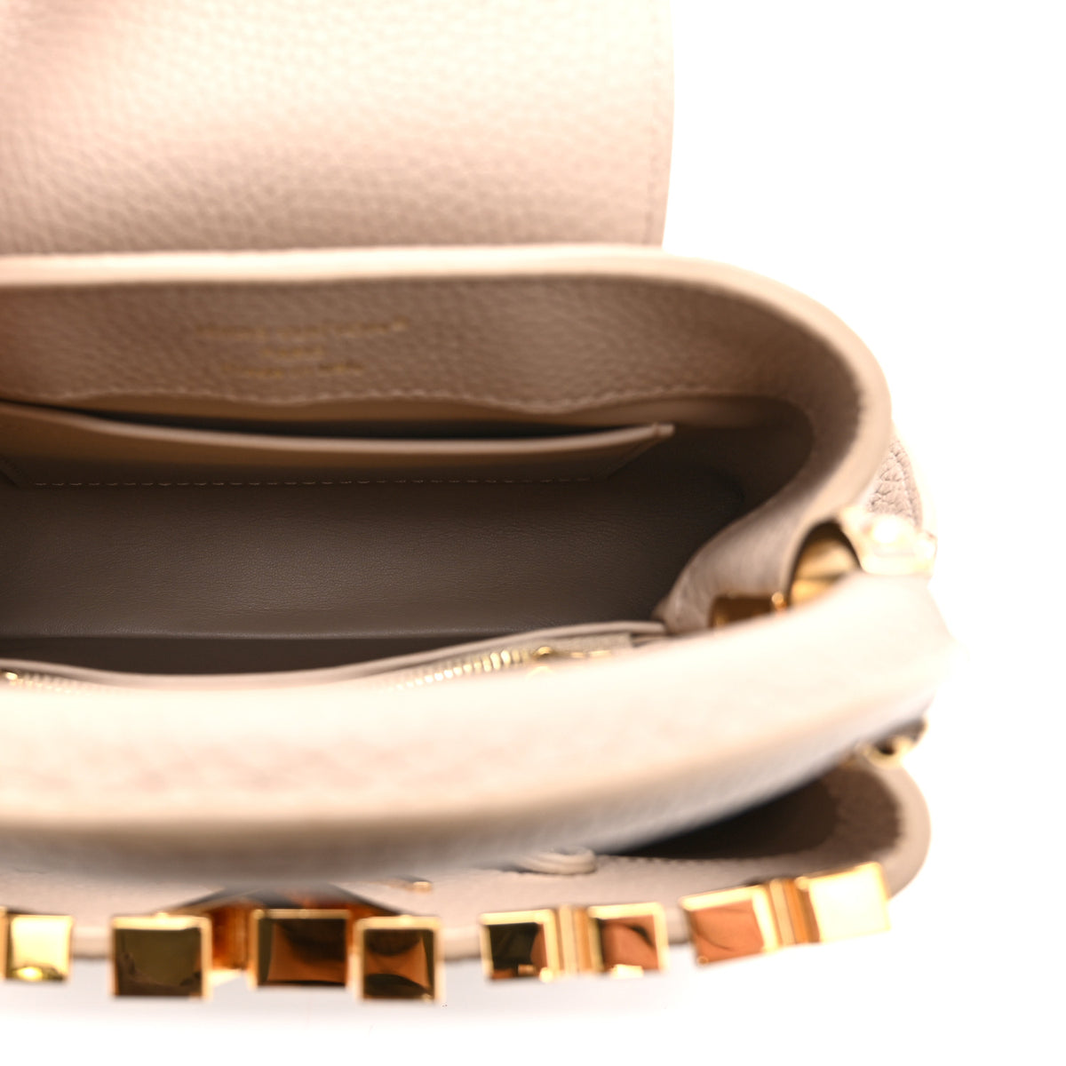 Louis Vuitton Taurillon Mother of Pearl Flower Crown Mini Capucine  Creme Nacre 5 of 10