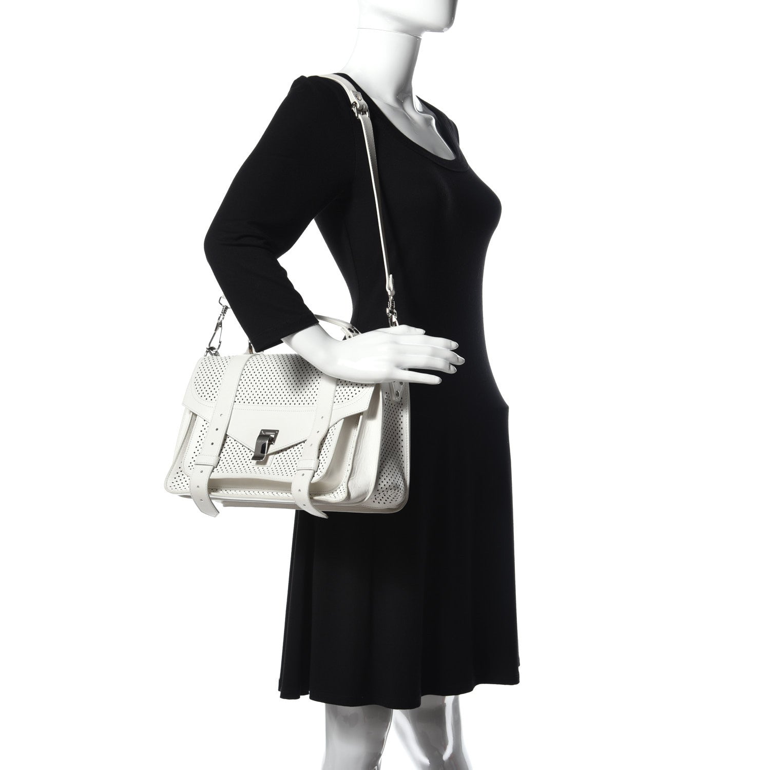 Proenza Schouler Lambskin Perforated Tiny Optic White 2 of 10
