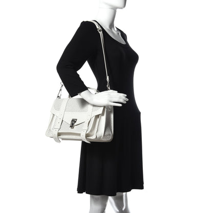 Proenza Schouler Lambskin Perforated Tiny Optic White 2 of 10