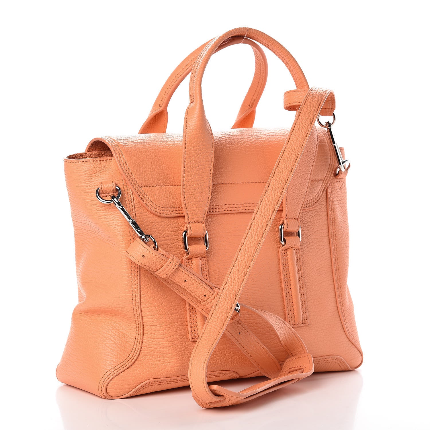 3.1 Phillip Lim 3.1 Textured Calfskin Medium Pashli Satchel Melon 4 of 15