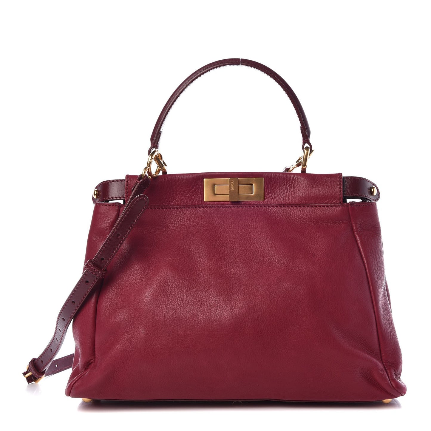 Vitello Saddle Medium Peekaboo Iconic Satchel Melograno Ciliegia