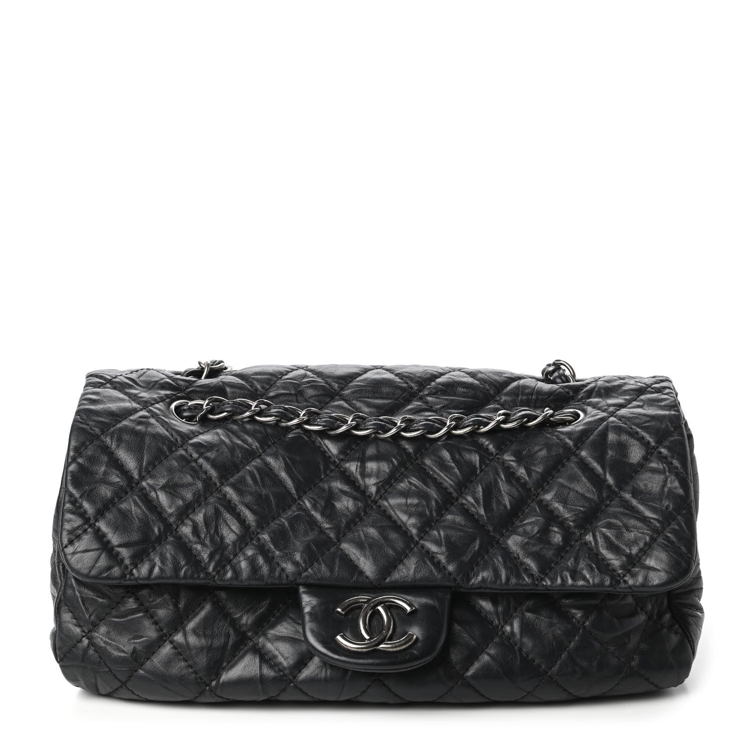 Chanel Distressed Lambskin Quilted Flap Black 1 of 10