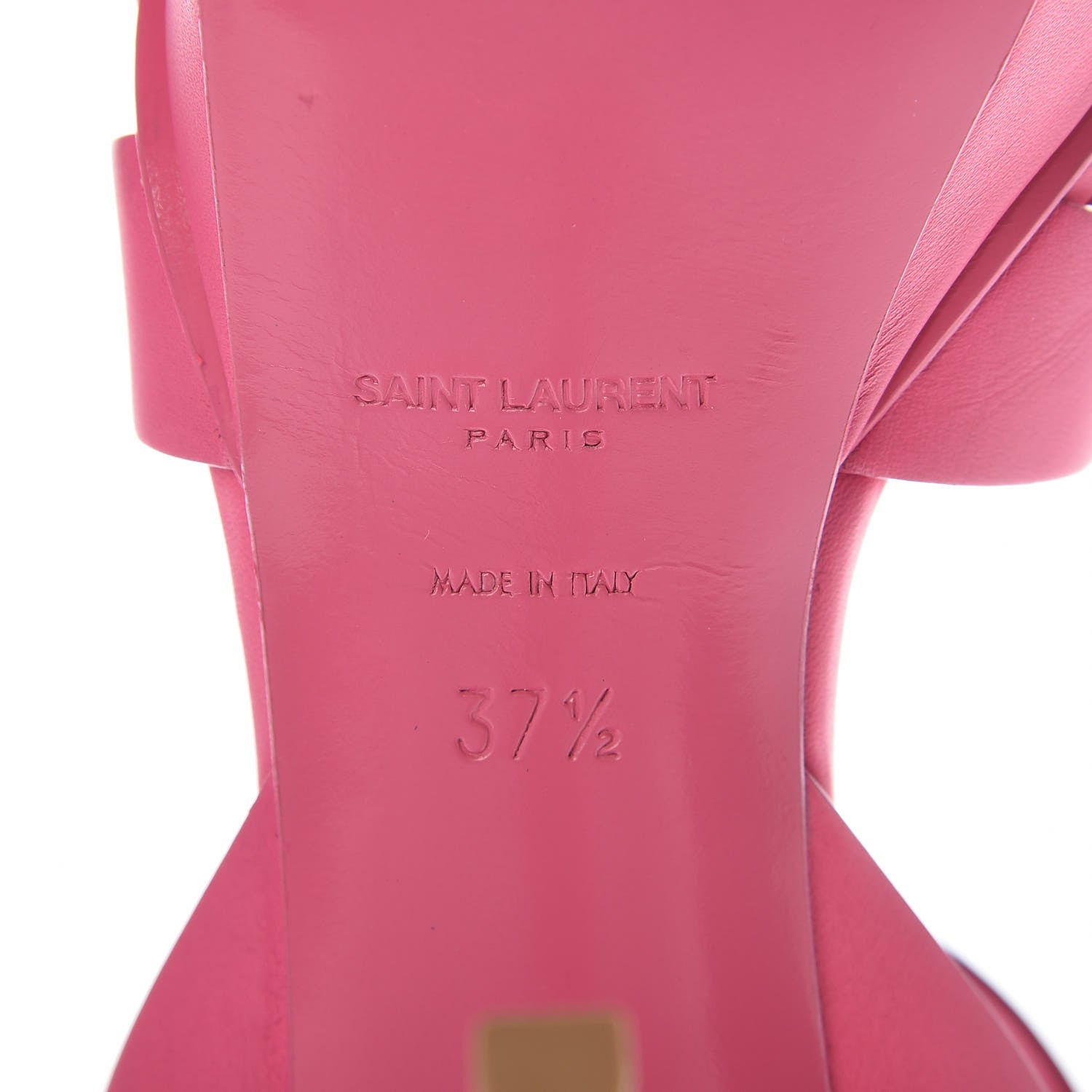 Saint Laurent Calfskin Tribute 75 Platform Sandals 37.5 Fuchsia 6 of 9