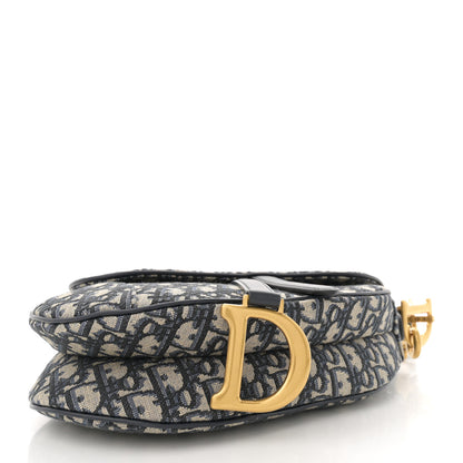 Christian Dior Oblique Saddle Bag With Strap Blue 4 of 10